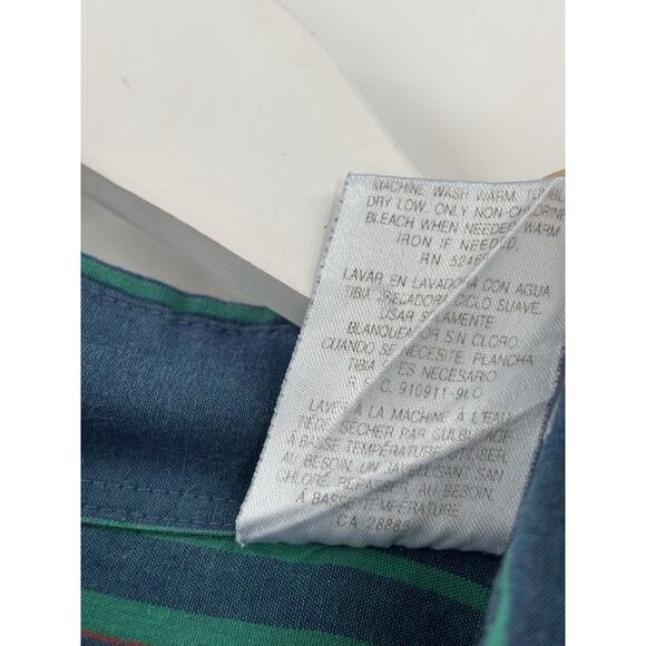McGregor Classics Button Down Shirt Mens 2XL XXL Blue Green Striped Long Sleeves - Picture 9 of 16